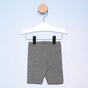 Bermuda Com Recortes<BR> - Cinza Escuro & Off White<BR> - Elian