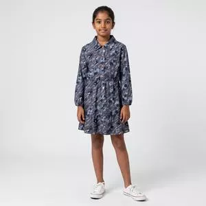 Vestido Abstrato<BR> - Azul Escuro<BR> - Colorittá