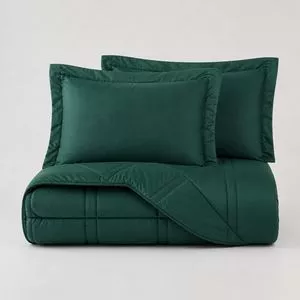 Edredom King Sonhare Veludo Algodão Percal 250 Fios<BR>- Verde Escuro<BR>- 240x220cm<BR>1pç<BR>- Ruth Sanches