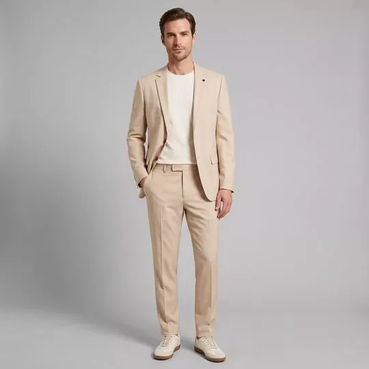 Blazer Slim Social- Bege Claro- Dudalina
