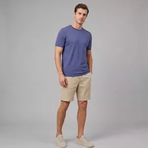 Tricot T-Shirt Manga Curta<BR>- Azul Escuro<BR>- Dudalina