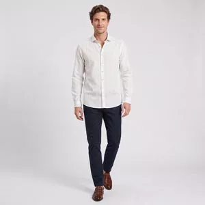 Camisa Slim Xadrez Manga Longa
<BR>- Off White
<BR>- Dudalina