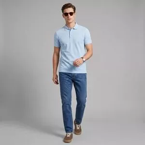 Polo Regular<BR>- Azul Claro<BR>- Dudalina