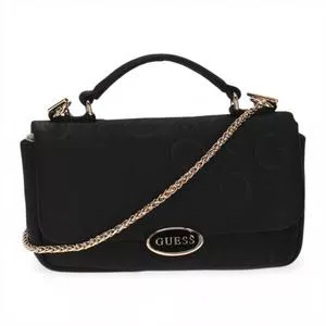 Bolsa Transversal Sunset Blvd Top Handle Estruturada<BR>- Preta<BR>Pequena<BR>- Guess