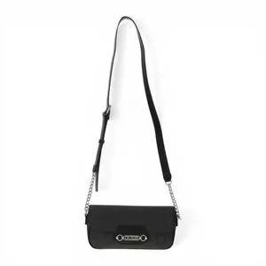 Daisee Flap Crossbody Bolsa Transversal Monograma<BR>- Cinza Escuro<BR>- Pequena<BR>- Guess