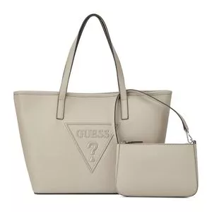 Bolsa De Ombro Keira Tote Estruturada<BR>- Cinza<BR>Grande<BR>- Guess