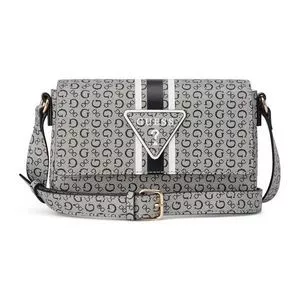 Bolsa Transversal Tabitha Flap Estruturada<BR>- Preto<BR>Pequena<BR>- Guess