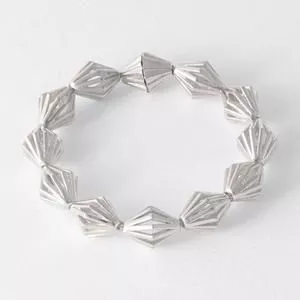 Pulseira Spazio Prata 950 Latão Com Fecho De Encaixe<br /> - Prateado<br /> - Vehr