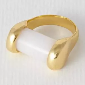 Anel Mitta Ouro 18k Com Dolomita Tamanho 11 Polido<br /> - Dourado<br /> - Vehr