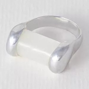 Anel Mitta Prata 950 E Dolomita Tamanho 10 Polido<br /> - Prateado<br /> - Vehr