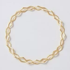 Colar Choker Elos Mini Latão Banhado A Ouro 18k<br /> -  Dourado<br /> - 37,2 Cm<br /> - Vehr