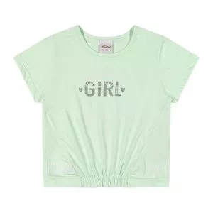 Blusa Com Franzido<BR>- Verde Claro & Branca<BR>-Elian