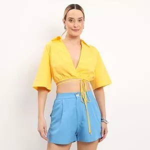 Blusa Colcci Jeans<BR>- Amarelo<BR>- Colcci<BR>- Colcci Jeans