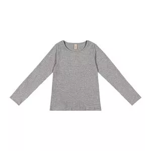 Blusa Canelada<BR>- Cinza<BR>- Glinny