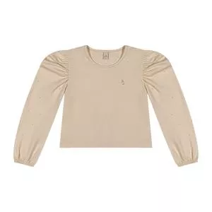 Blusa Com Franzidos<BR>- Bege Claro<BR>- Glinny
