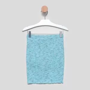 Saia Com Recortes<BR>- Azul Claro<BR>- Vanilla Cream