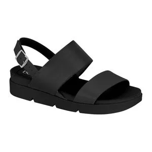 Sandália Plataforma Lisa<BR>- Preta<BR>- Beira Rio