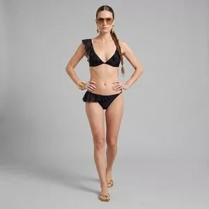Biquíni Lycra Com Georgete Astrid<BR>- Preto<BR>- Adriana Degreas