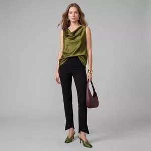 Calça Reta Surf<BR>- Preta<BR>- Adriana Degreas