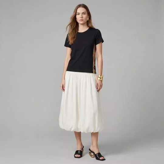 Camiseta Listrada- Preta- Adriana Degreas - PRIVALIA - O outlet