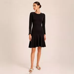 Vestido Curto Detalhe Zíper<BR>- Preta<BR>- Adriana Degreas