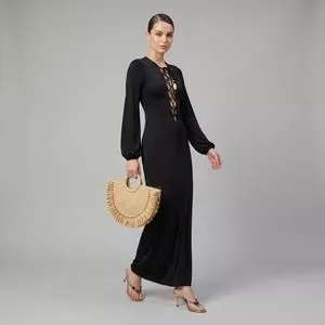 Vestido Longo<BR>- Preto<BR>- Adriana Degreas