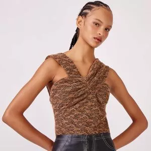 Body Em Renda<BR>- Marrom<BR>- NK Store
