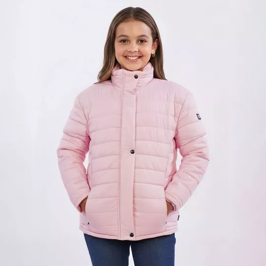 Jaqueta Puffer Malha Tech- Rosa Claro- TXC Brand