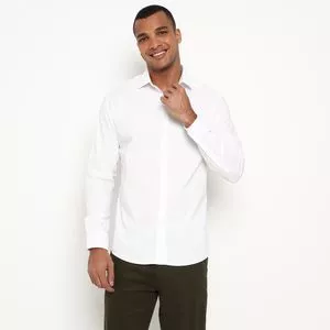 Camisa Passa Facil Slim<BR>- Branco<BR>- Borelli