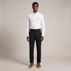 Camisa Tricoline Slim<BR>- Branco<BR>-Borelli