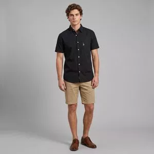 Camisa Manga Curta Regular<BR>- Preto<BR>- U.S. Polo Assn