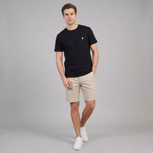 Camiseta Manga Curta Gola Careca<BR>- Preto<BR>- U.S. Polo Assn