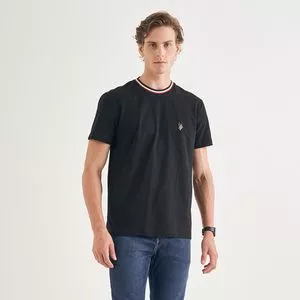 Camiseta Manga Curta Gola Careca<BR>- Preto<BR>- U.S. Polo Assn