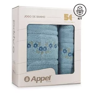 Jogo De Toalhas Banho Algodão Egípcio Combinatto<BR>- Azul Claro<BR>- 68x140cm<BR>- Appel