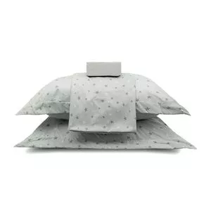 Jogo De Cama Casal Poliéster Charme Estrelas<BR>- Verde Claro<BR>- 225x250cm<BR>- Appel