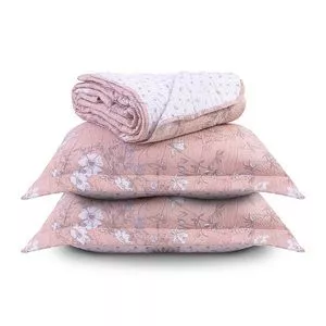 Kit Cobre Leito Queen Dobby Comfort Adele Appel<BR>- Rosa<BR>- 230x250cm