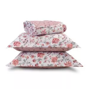 Kit Cobre Leito King Dobby Comfort Poliéster<BR>- Rosa<BR>- 250x270cm<BR>- Appel