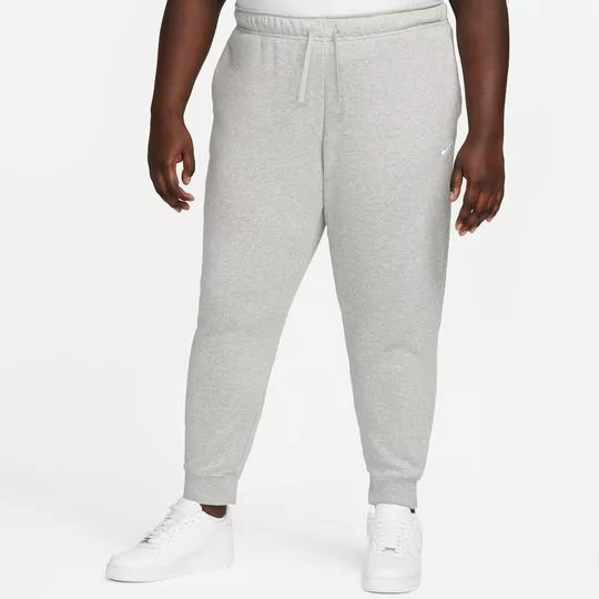 Calça Jogger Mescla Com Bordado- Cinza Claro- Nike