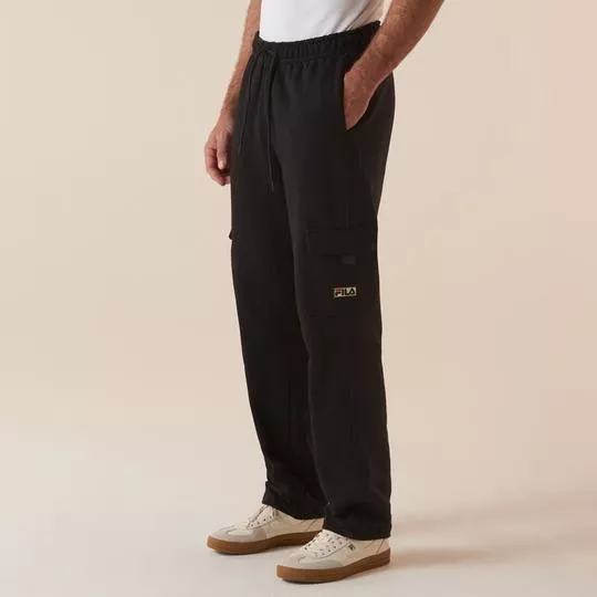 Calça Masculina Comfort Cargo- Preto- FILA