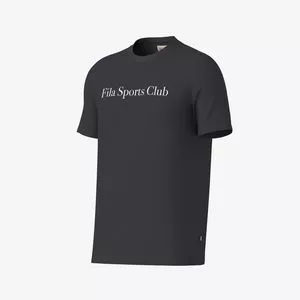 Camiseta Masculina Regular Sport Club Letter<BR>- Preto<BR>- Fila