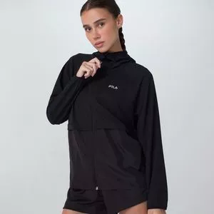 Jaqueta Mix Mesh II Com Capuz<BR>- Preta<BR>- FILA