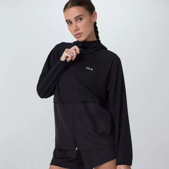 Jaqueta Mix Mesh II Com Capuz- Preta- FILA