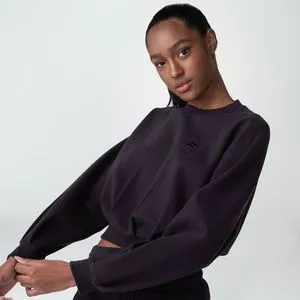 Blusão Cropped Com Relevos<BR>- Preto<BR>- FILA