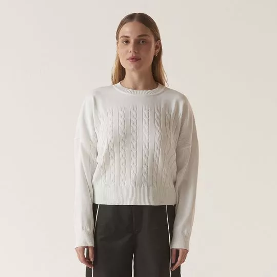 Casaco Feminino Comfort UC Basic Tricot Soltinho - Off White - Fila