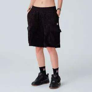 Bermuda Cargo Fila® Terry<BR>- Preta<BR>- FILA