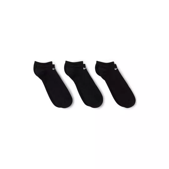 Kit De Pares De Meia Nike®- Preta- 3 Pares- Nike