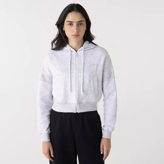 Jaqueta Cropped - Cinza Claro - New Balance