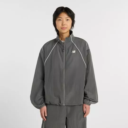 Jaqueta Feminina Sport Legacy Woven Corta Vento - Chumbo - New Balance