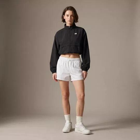 Jaqueta Feminina Trackside Woven Corta Vento - Preto - New Balance