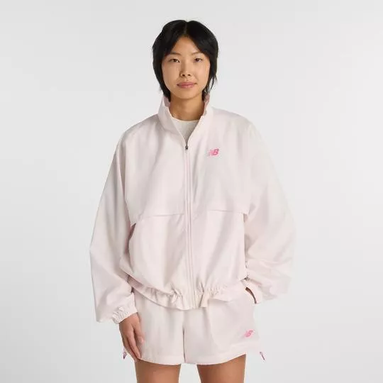 Jaqueta Feminina Trackside Woven Corta Vento - Rosa Claro - New Balance